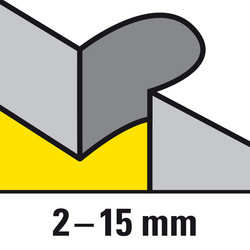 2 pânze de ferăstrău pentru tăieturi curbe fine în lemn moale, cu o grosime de 2 până la 15 mm