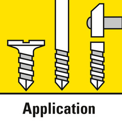 Conceput pentru lovire cu putere, găurire şi lucrări de înşurubare
