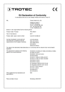 Declaraţie de conformitate aparat local de climatizare PAC 2300 X (INT)