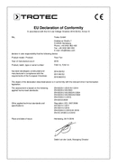 Declaraţie de conformitate ventilator de podea TVM 13 / TVM 14 (INT)