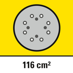 Suprafaţa plăcii de şlefuit cu excentric 116 cm²