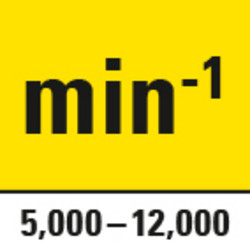 Turaţie la mers în gol de 5.000 până la 12.000 rot/min